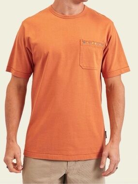 Howler Brothers Spectrum Embroidered Pocket T-shirt in Oxide Orange Size Medium